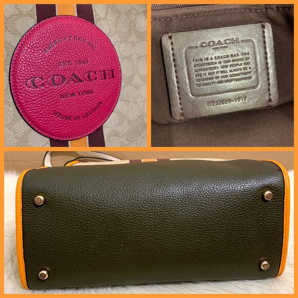 COACH DEMPSEY SET Khaki SIS NS Signature Tote #1917 & Zip Around Wallet #3473 - Picture 15 of 16